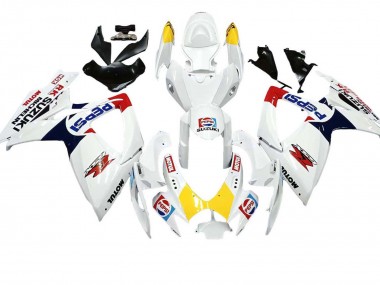 Descuento Carenados Moto Suzuki GSXR 600 / GSXR 750 2006-2007 - Blanco Rojo Amarillo Motul