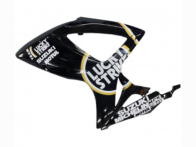 Descuento Carenados Moto Suzuki GSXR 600 / GSXR 750 2006-2007 - Negro Brillante Blanco Motul Lucky Strike