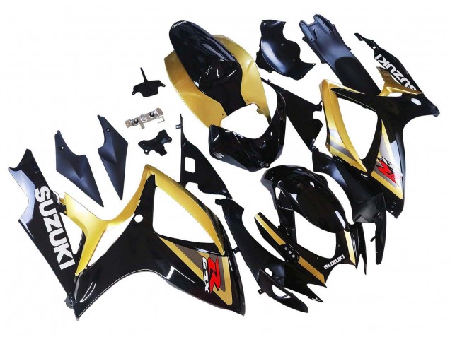 Descuento Carenados Moto Suzuki GSXR 600 / GSXR 750 2006-2007 - Oro Negro Brillante Rojo