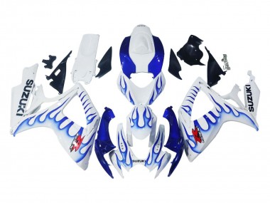 Descuento Carenados Moto Suzuki GSXR 600 / GSXR 750 2006-2007 - Blanco Azul Llama