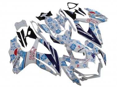 Descuento Carenados Moto Suzuki GSXR 600 / GSXR 750 2006-2007 - Blanco Azul Negro Rojo Nastro Azzurro