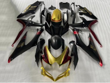 Descuento Carenados Moto Suzuki GSXR 600 / GSXR 750 2006-2007 - Oro Negro Mate Rojo