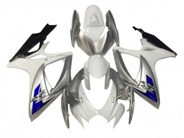 Descuento Carenados Moto Suzuki GSXR 600 / GSXR 750 2006-2007 - Blanco Plata Azul Negro