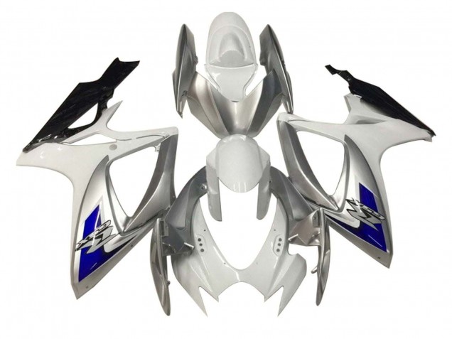 Descuento Carenados Moto Suzuki GSXR 600 / GSXR 750 2006-2007 - Blanco Plata Azul Negro