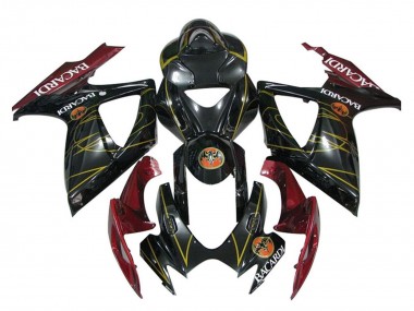 Descuento Carenados Moto Suzuki GSXR 600 / GSXR 750 2006-2007 - Negro Brillante Rojo Oro