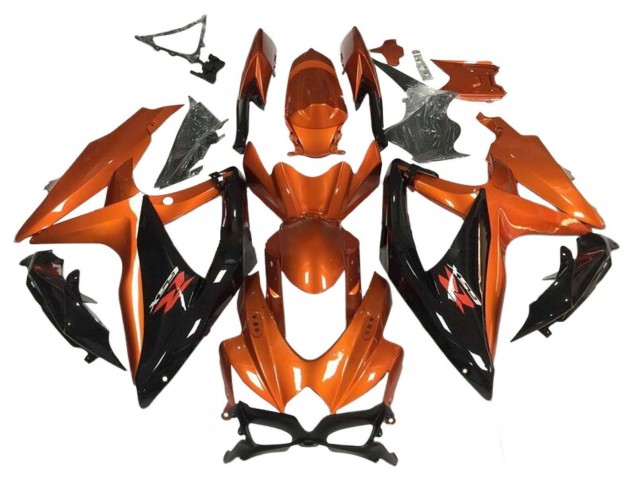 Descuento Carenado Moto Suzuki GSXR 600 / GSXR 750 2008-2010 - Naranja Negro Brillante
