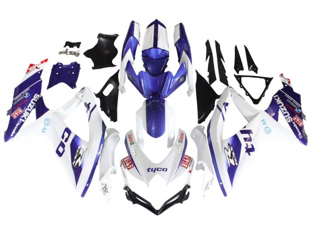 Descuento Carenados Moto Suzuki GSXR 600 / GSXR 750 2008-2010 - Blanco Azul Negro Tyco