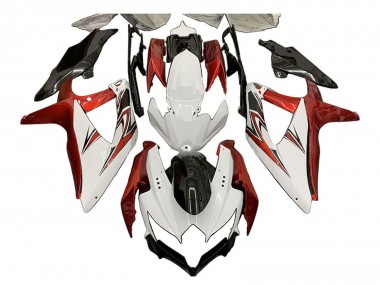 Descuento Carenados Moto Suzuki GSXR 600 / GSXR 750 2008-2010 - Blanco Naranja Negro Brillante