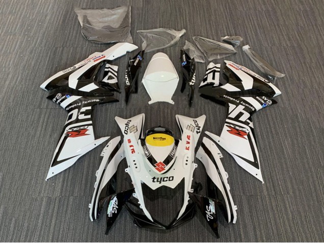 Descuento Carenados Moto Suzuki GSXR 600 / GSXR 750 2008-2010 - Blanco Amarillo Negro Tyco