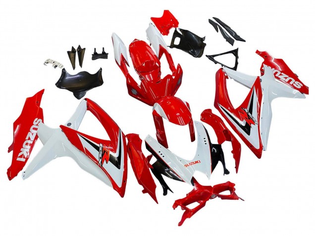 Descuento Carenados Moto Suzuki GSXR 600 / GSXR 750 2008-2010 - Blanco Rojo Negro