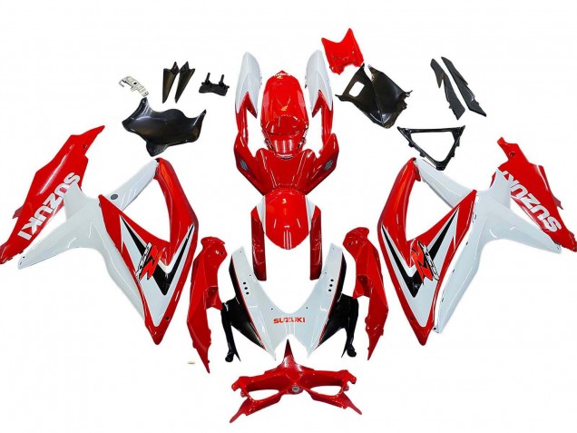 Descuento Carenados Moto Suzuki GSXR 600 / GSXR 750 2008-2010 - Blanco Rojo Negro