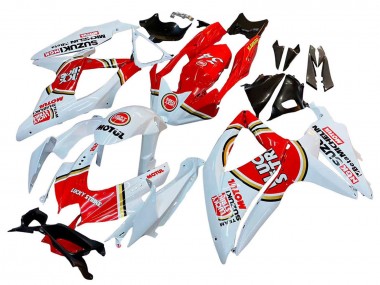 Descuento Carenados Moto Suzuki GSXR 600 / GSXR 750 2008-2010 - Blanco Rojo Motul Lucky Strike
