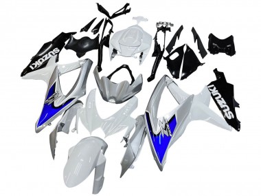 Descuento Carenados Moto Suzuki GSXR 600 / GSXR 750 2008-2010 - Blanco Plata Azul Negro