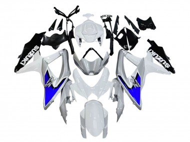 Descuento Carenados Moto Suzuki GSXR 600 / GSXR 750 2008-2010 - Blanco Plata Azul Negro