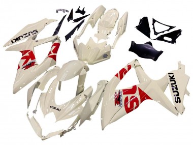 Descuento Carenados Moto Suzuki GSXR 600 / GSXR 750 2008-2010 - Crema Blanco Rojo Negro