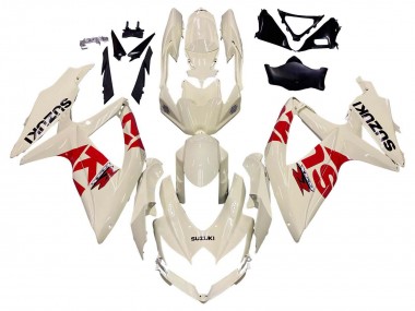 Descuento Carenados Moto Suzuki GSXR 600 / GSXR 750 2008-2010 - Crema Blanco Rojo Negro
