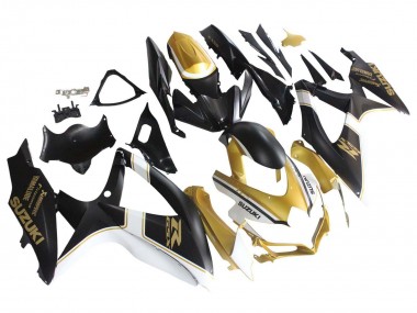 Descuento Carenados Moto Suzuki GSXR 600 / GSXR 750 2008-2010 - Negro Mate Blanco Oro