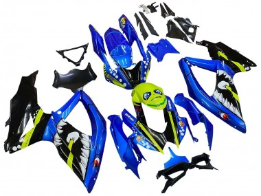 Descuento Carenados Moto Suzuki GSXR 600 / GSXR 750 2008-2010 - Azul Fluorescent Verde Tiburón
