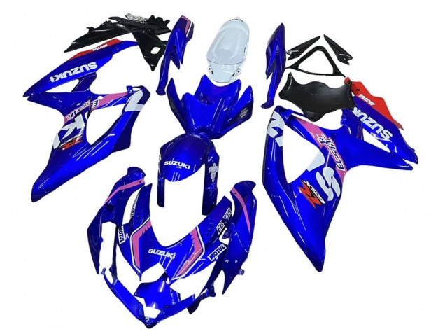 Descuento Carenados Moto Suzuki GSXR 600 / GSXR 750 2008-2010 - Blanco Azul Rosa Ecstar Motul