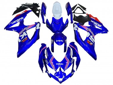 Descuento Carenados Moto Suzuki GSXR 600 / GSXR 750 2008-2010 - Blanco Azul Rosa Ecstar Motul
