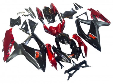 Descuento Carenado Moto Suzuki GSXR 600 / GSXR 750 2008-2010 - Rojo Negro Brillante
