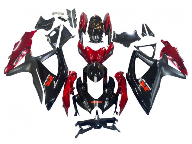 Descuento Carenado Moto Suzuki GSXR 600 / GSXR 750 2008-2010 - Rojo Negro Brillante