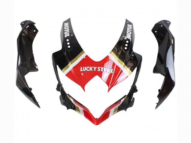 Descuento Carenados Moto Suzuki GSXR 600 / GSXR 750 2008-2010 - Negro Brillante Rojo Blanco Motul Lucky Strike