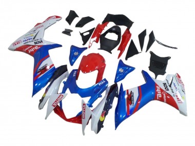 Descuento Carenados Moto Suzuki GSXR 600 / GSXR 750 2008-2010 - Blanco Rojo Azul
