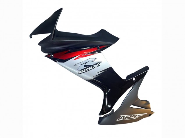 Descuento Carenados Moto Suzuki GSXR 600 / GSXR 750 2011-2024 - Negro Brillante Falsificado FibraCarbono Plata Rojo