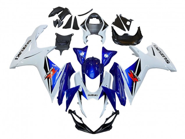 Descuento Carenado Moto Suzuki GSXR 600 / GSXR 750 2011-2024 - Blanco Azul Rojo