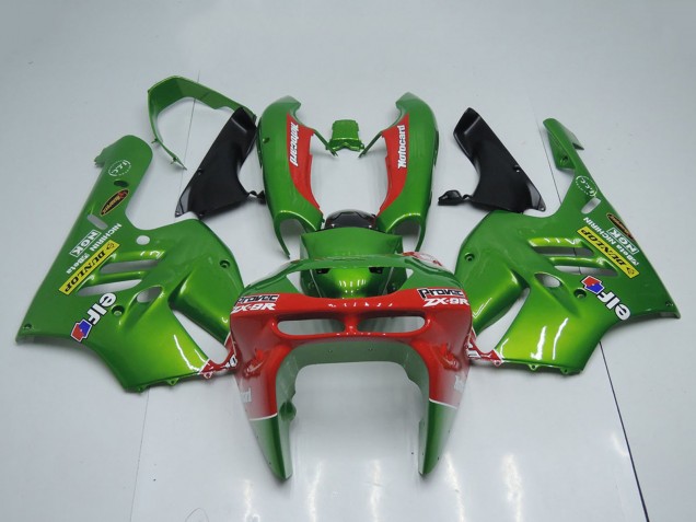 Descuento Carenados Moto Kawasaki ZX9R 1994-1997 - Verde Rojo Elf Dunlop