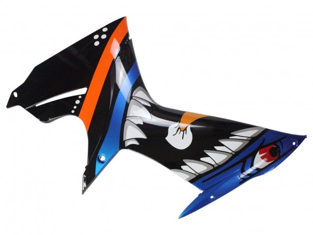 Descuento Carenados Moto Suzuki GSXR 600 / GSXR 750 2011-2024 - Azul Claro Naranja Negro Blanco Tiburón 46