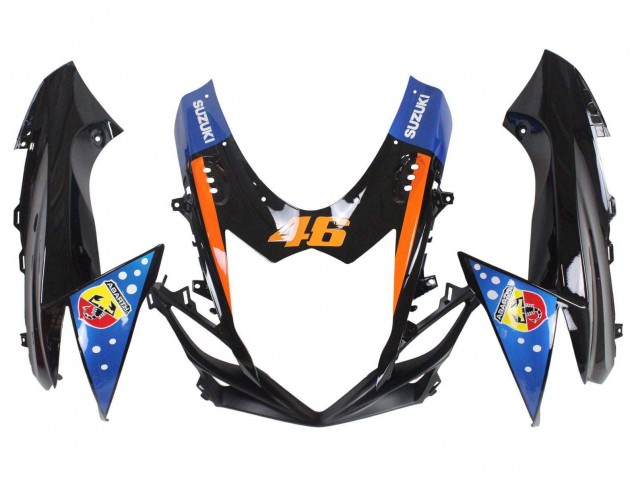 Descuento Carenados Moto Suzuki GSXR 600 / GSXR 750 2011-2024 - Azul Claro Naranja Negro Blanco Tiburón 46