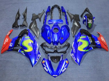 Descuento Carenados Moto Yamaha YZF R3/R25 2015-2018 - Azul Negro Brillante Rojo ENEOS Monstruo