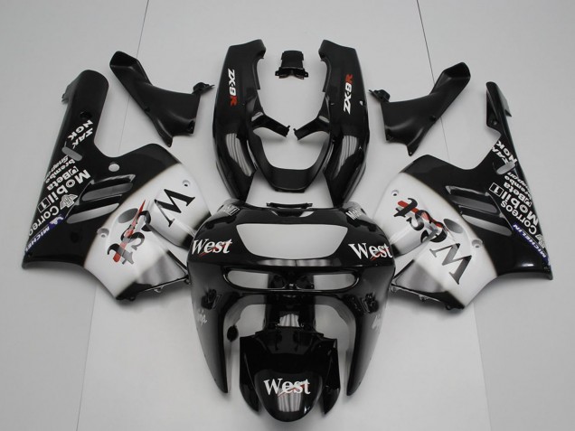 Descuento Carenados Moto Kawasaki ZX9R 1994-1997 - Negro Brillante Blanco West