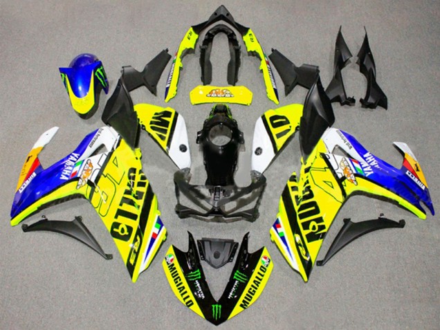 Descuento Carenados Moto Yamaha YZF R3/R25 2015-2018 - Amarillo Azul Negro Monstruo