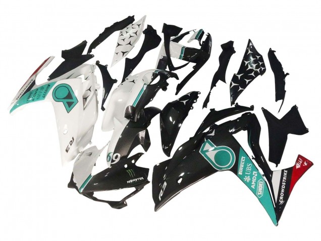 Descuento Carenados Moto Yamaha YZF R3/R25 2015-2018 - Blanco Verde Negro Brillante