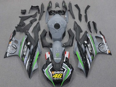 Descuento Carenados Moto Yamaha YZF R3/R25 2015-2018 - Nardo Gris Verde Negro ENEOS Monstruo 46