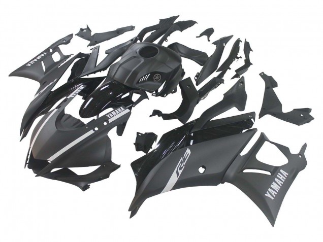 Descuento Carenados Moto Yamaha YZF R3/R25 2019-2021 - Negro Mate Plata