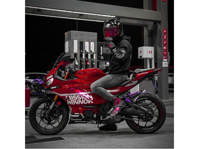Descuento Carenados Moto Yamaha YZF R3/R25 2019-2021 - Rojo Oscuro Blanco Plata Negro Valsir