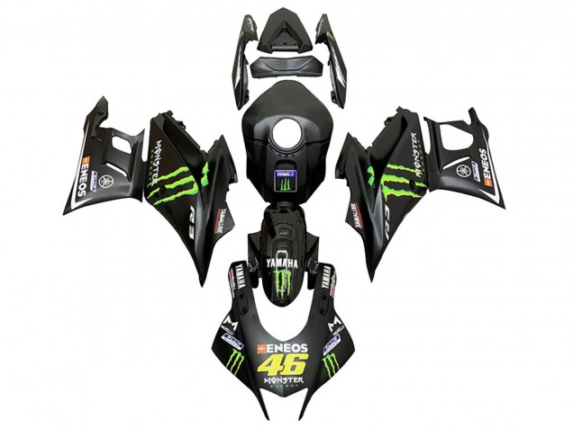 Descuento Carenados Moto Yamaha YZF R3/R25 2019-2021 - Negro Verde ENEOS Monstruo 46