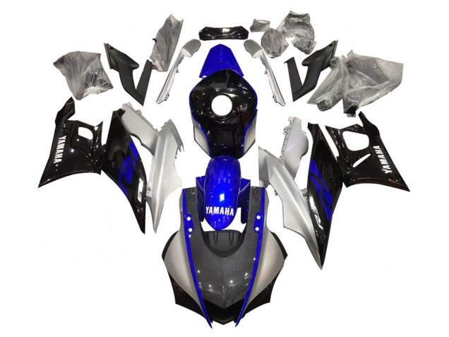 Descuento Carenados Moto Yamaha YZF R3/R25 2019-2021 - Plata Azul Negro FibraCarbono Estilo