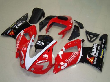 Descuento Carenados Moto Yamaha YZF R1 1998-1999 - Rojo Blanco Negro Brillante Motul Santander