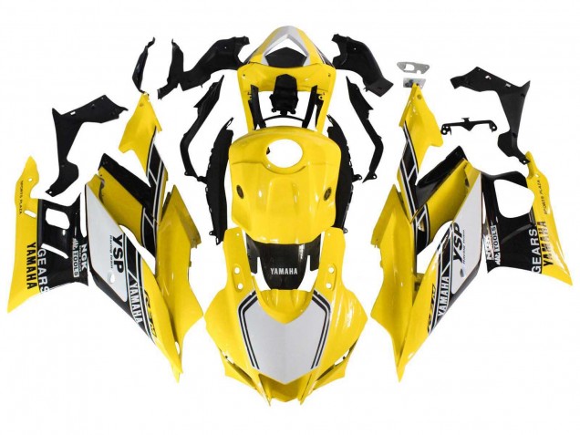 Descuento Carenados Moto Yamaha YZF R3/R25 2019-2021 - Amarillo Blanco Negro Raya