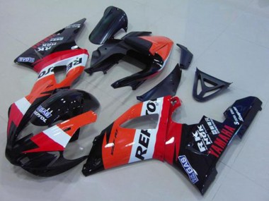 Descuento Carenado Moto Yamaha YZF R1 2000-2001 - Naranja Blanco Rojo Negro Repsol