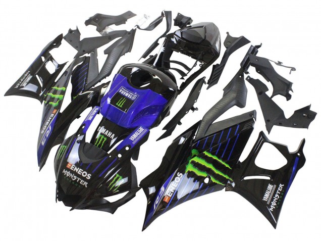 Descuento Carenados Moto Yamaha YZF R3/R25 2022-2024 - Azul Verde Negro Monstruo Yamalube ENEOS