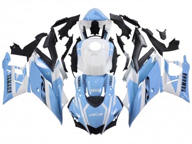 Descuento Carenados Moto Yamaha YZF R3/R25 2022-2024 - Blanco Azul Claro