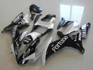 Descuento Carenados Moto Yamaha YZF R1 2002-2003 - Blanco Negro Brillante Fortuna Motul