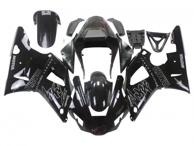 Descuento Carenados Moto Yamaha YZF 1000 R1 2000-2001 - Negro Brillante Blanco Monstruo Motul