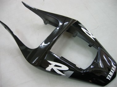 Descuento Carenados Moto Yamaha YZF 1000 R1 2000-2001 - Negro Brillante Blanco Calcomanía